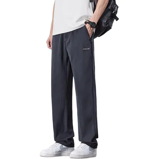 协协乐 夏季薄款商务宽松直筒垂顺长裤休闲裤 男款