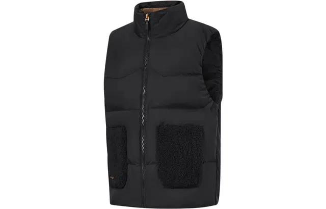 李宁儿童 纯色拉链立领无袖羽绒马甲 儿童款 黑色