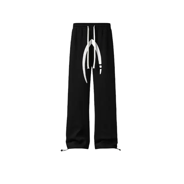 奇迹街区 美式复古潮牌宽松阔腿百搭休闲针织运动裤 男女同款