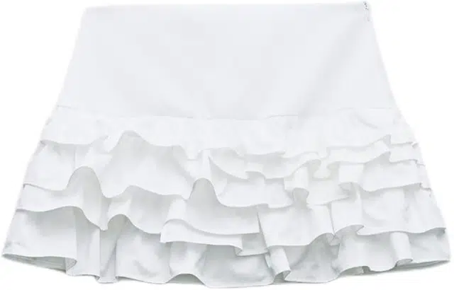 ZARA Mid-Rise Casual Skirt White
