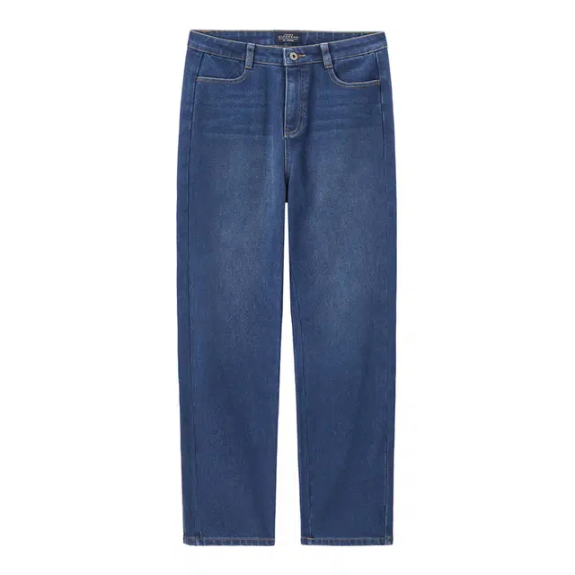 佐丹奴 简约舒适心形袋花牛仔裤 女款 中蓝