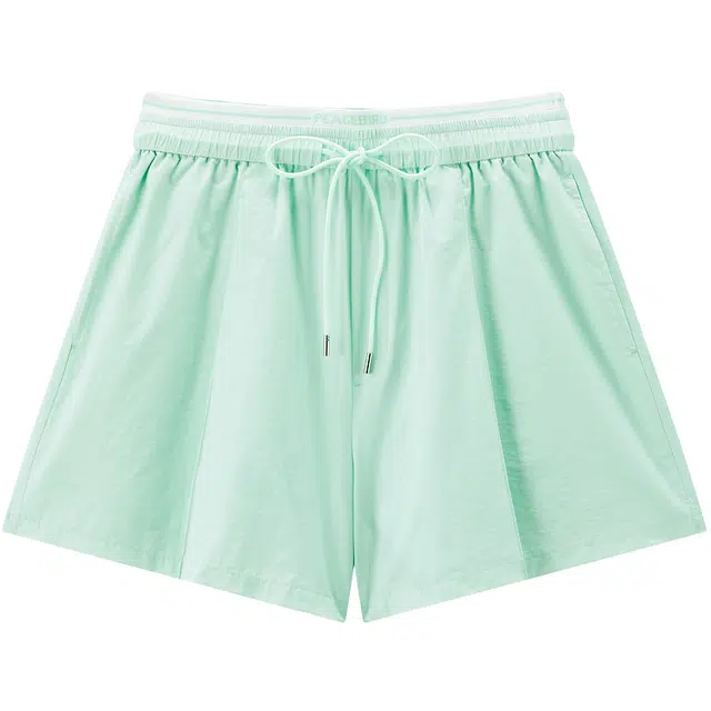 太平鸟 高腰纯色挺括休闲短裤 女款 绿色