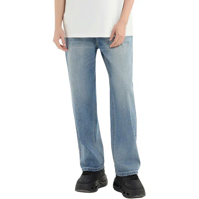 三福 经典洗水中腰长裤牛仔裤 男款