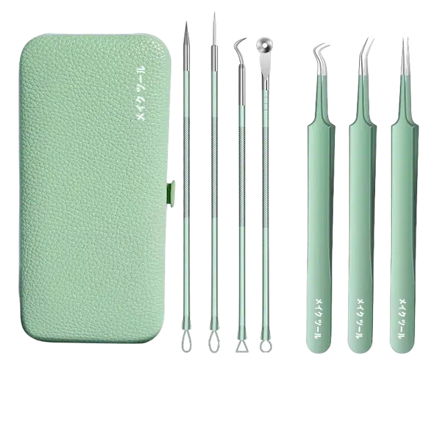 小天籁 美容院专用粉刺针套装 挤痘工具刮闭口脂肪粒针 细胞夹黑头超细镊子