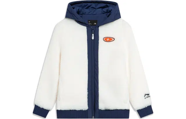 李宁儿童 运动生活系列 拼接拉链连帽外套夹克 儿童款