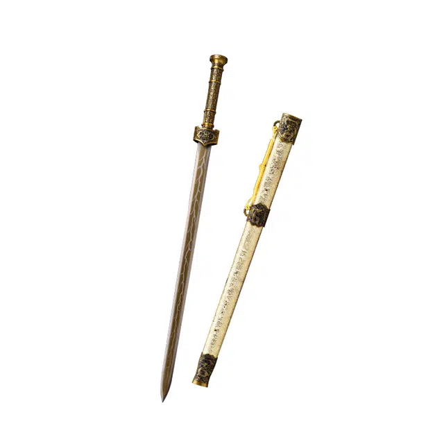 天字号 龙王剑  龙泉刀剑长合金柄装具绸缎包木鞘收藏未开刃 成品模型