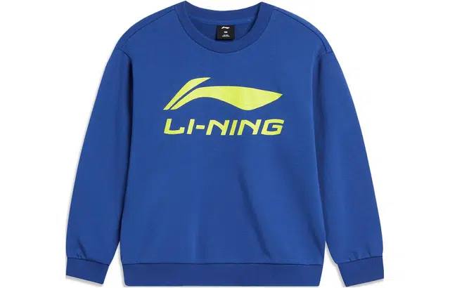 李宁儿童 字母印花套头圆领宽松运动卫衣 儿童款 法瓷蓝