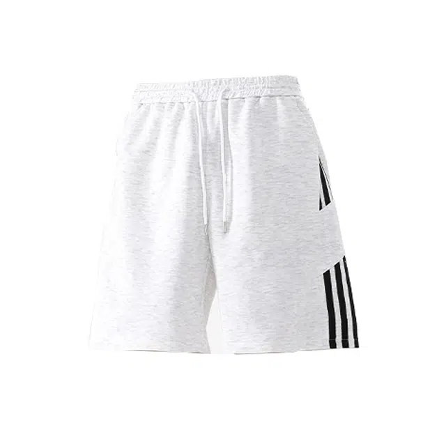 陆与山屿 撞色三条杠美式高街宽松运动百搭五分裤休闲短裤 男女同款 白灰黑