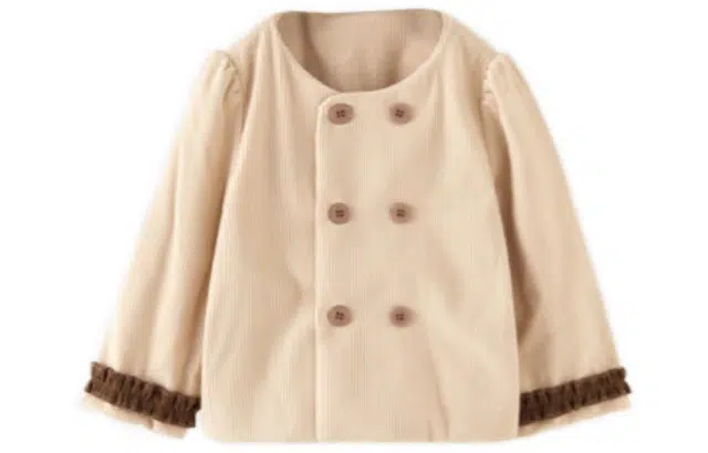 童泰 童装 双排扣木耳边纯色棒球服 女童