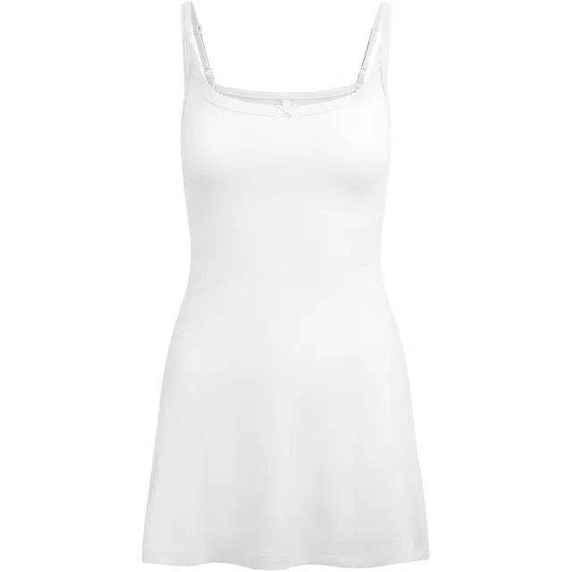SKIMS SS25 DROP NEEDLE POINTELLE CAMI MINI DRESS SNOW