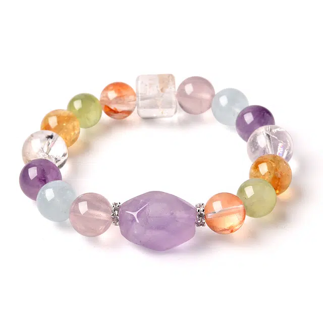 【匠心手作 多宝多富贵】 灵菲 招财招正缘桃花大颗粒设计款 新中式小众百搭显白事业高升#好运 多色水晶 手串 女款