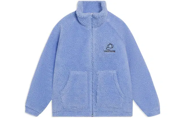 李宁儿童 母刺绣开衫短款棉服 儿童款 雪青蓝