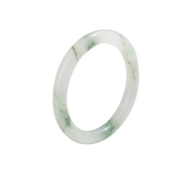 尚仟伊 薄荷绿贵妃镯 国风清冷优雅圆条 平安顺意 天山翠 手镯 女款