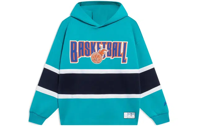 李宁儿童 运动篮球系列 印花字母连帽套头长袖卫衣 儿童款