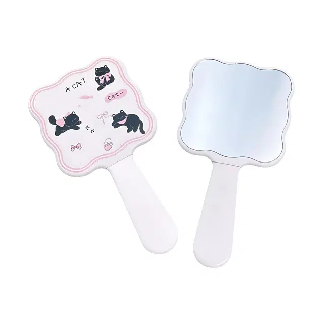 艾情草之恋 小猫手柄镜带梳子化妆镜 高级便捷实用