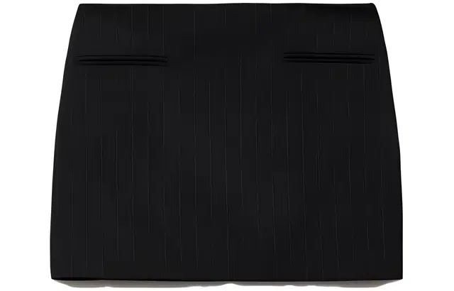 ZARA Striped Casual Skirt Black