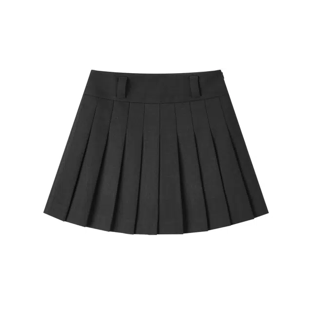 森马 学院风中腰纯色简约通勤舒适百褶裙休闲短裙 女款 灰色调