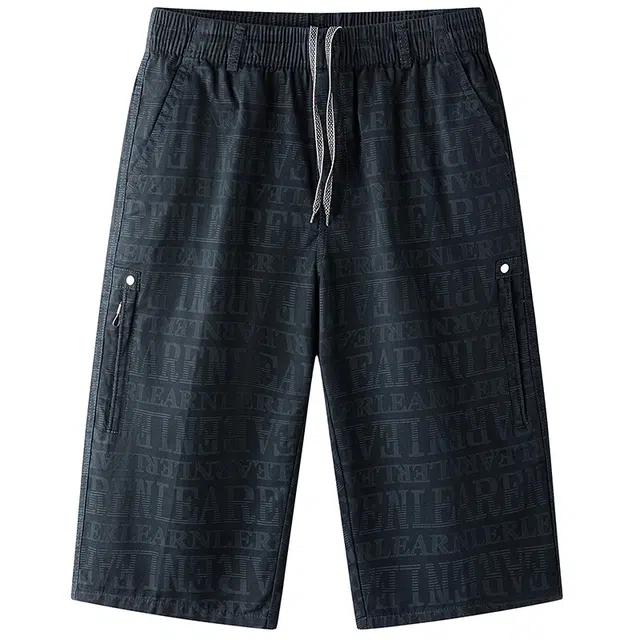 曲韩 运动七分夏季宽松加肥加大码时尚薄款工装中裤子休闲短裤 男女同款