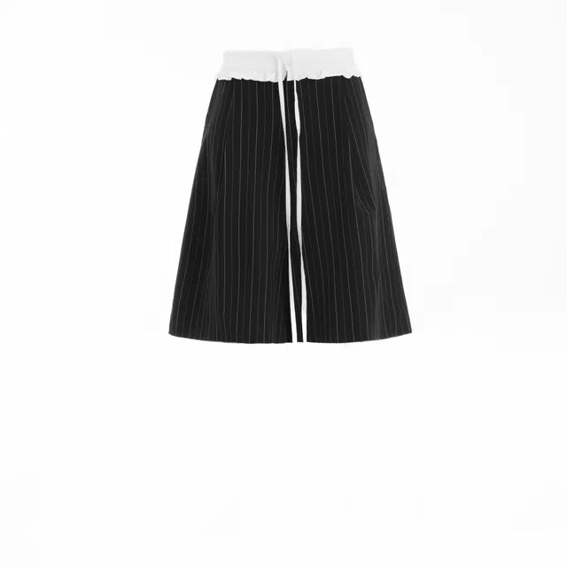 玫丝朵 条纹薄款拼接阔腿休闲短裤 女款