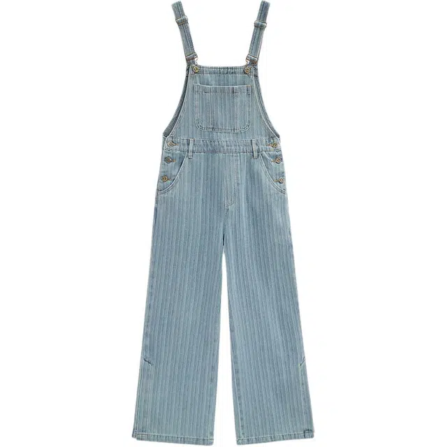 爱依服 简约舒适中腰背带裤 女款 牛仔蓝