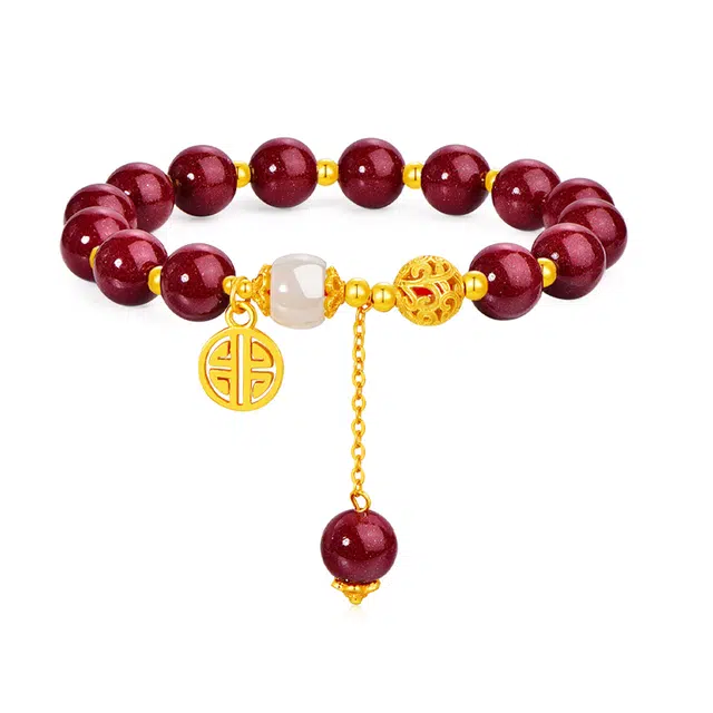 金六福吉祥 转运珠复古轻奢小众设计 时尚温柔简约高级感八方纳福事事如意#好运 朱砂 手串 男女同款情侣款