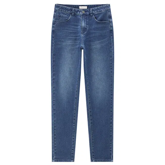 佐丹奴 猫须磨白中腰修身微弹牛仔裤 女款