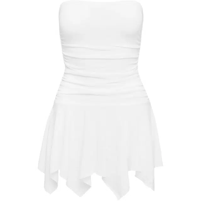 PRINCESS POLLY Minxie strapless playsuit WHITE