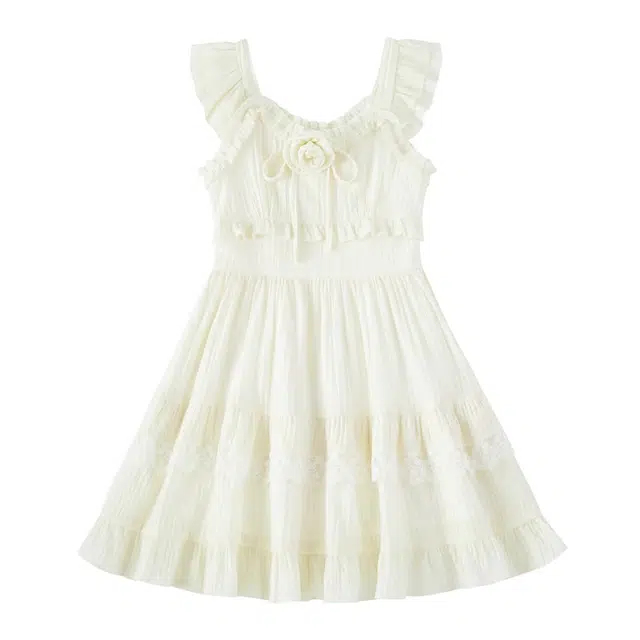 花蔓色 法式甜美清新风收腰蓬蓬公主裙多种款式吊带连衣裙 女款