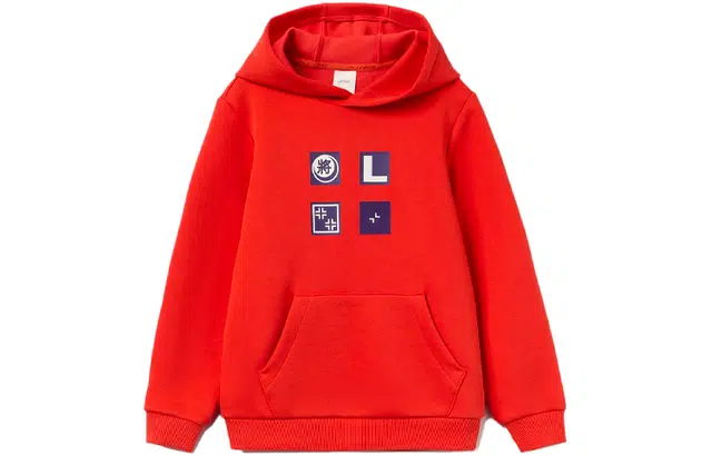 李宁儿童 运动生活系列 象棋魔术贴连帽套头卫衣 儿童款