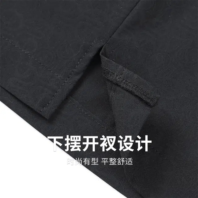 与狼共舞 轻薄冰爽透气亲肤时尚满印系带松紧腰五分休闲短裤 男款