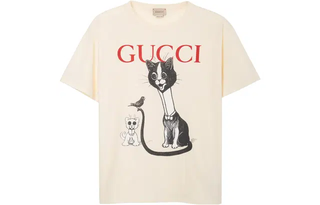 GUCCI SS23 Cartoon Print T-Shirt Kids Off-White