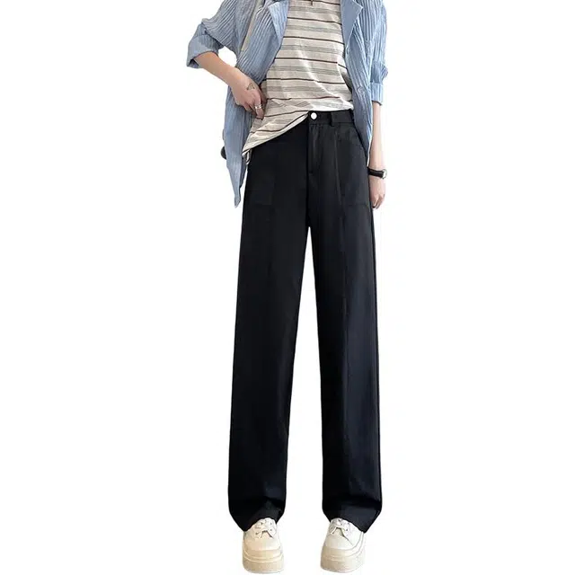 思蓓儿 窄版直筒爆款高腰今年流行阔腿裤子西装裤 女款