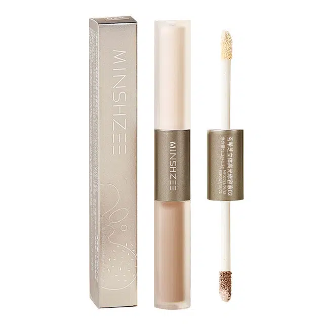 茗希芝 立体双头液体高光修容棒 光影二合一 自然无粉感