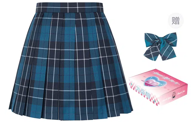 九条喵 半身裙校供感格裙百褶休闲短裙 女款