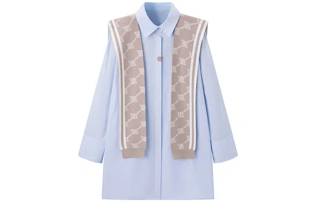 Peacebird Shawl Shirt Dress Blue