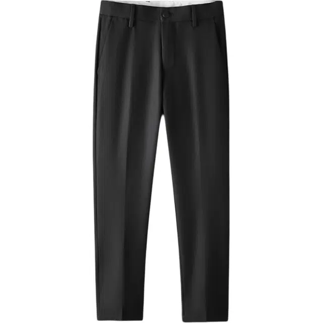 曲韩 夏季薄款弹力速干裤子宽松直筒西装裤 男女同款