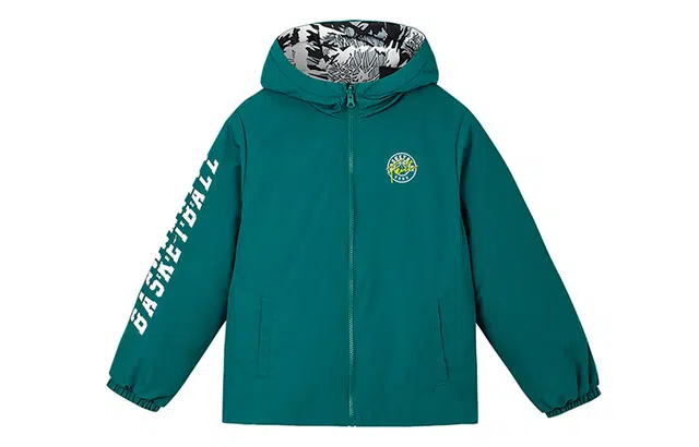 鸿星尔克儿童 童装 保暖加厚两面穿羽绒服 儿童款 云杉绿