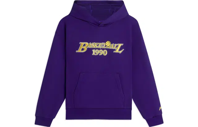 李宁儿童 运动篮球系列 字母刺绣宽松加绒加厚连帽套头长袖卫衣 儿童款