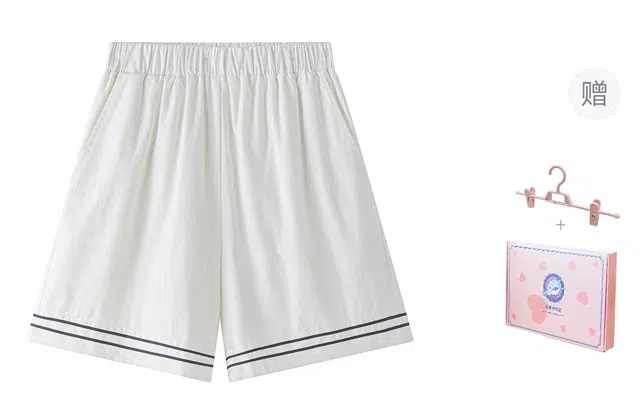 东鲸岁时记 学院日常通勤宽松休闲短裤 女款 礼盒装 白色