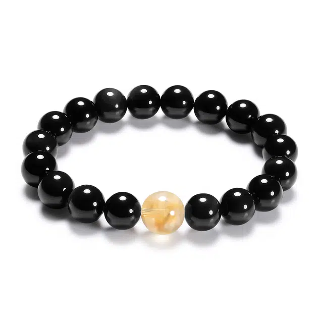 【普陀山官方已过香】 普陀山文创 国风招财转运珠 时来运转 寓意好 简约旺事业学业 黑曜石 手串 男女同款情侣款