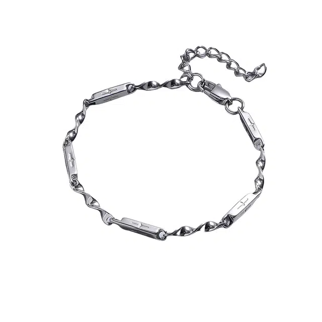 暖瞳 莫比乌斯时尚简约冷淡风格不掉色个性创意简约设计百搭款式时尚魅力手饰 钛钢 手链 男款