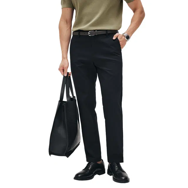 丹宁哲学 纯色简洁舒适时尚设计感百搭商务直筒休闲裤 男款