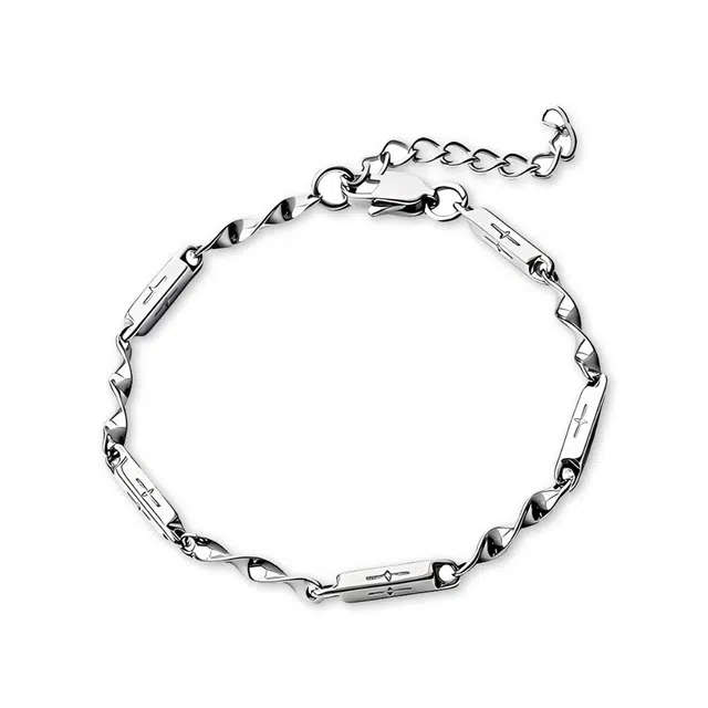 暖瞳 永恒旋律星芒潮流设计颜值高小众高级感精致独特手饰嘻哈街头痞帅 钛钢 手链 男款