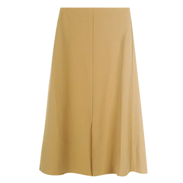 米思阳 纯色时尚百搭休闲长裙 卡其色