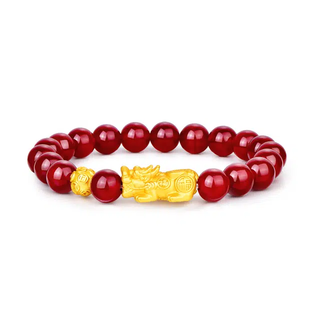 金六福吉祥 纳福吞金兽造型 财源滚滚八方来财新中式国潮设计#好运再造辰砂 玛瑙 手串 男女同款情侣款