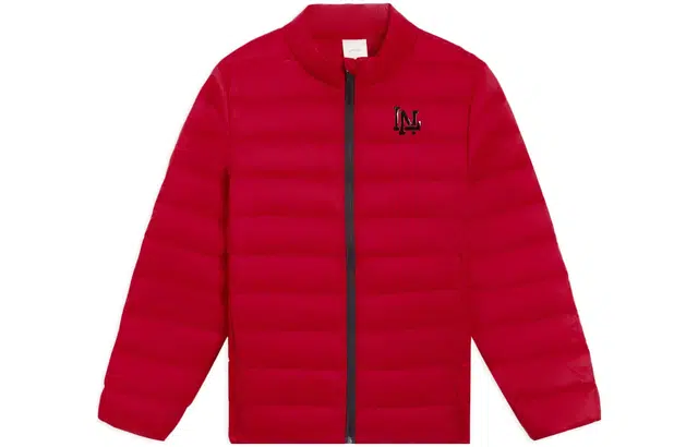李宁儿童 童装 运动生活系列 纯色超轻立领羽绒服 儿童款 朱砂红