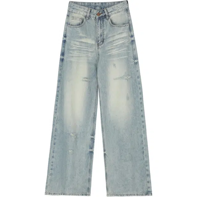 玫丝朵 美式低腰宽松阔腿裤舒适牛仔裤 女款 复古色