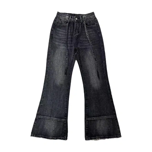 法文箱子 简约拉链高腰牛仔裤 女款 烟灰色