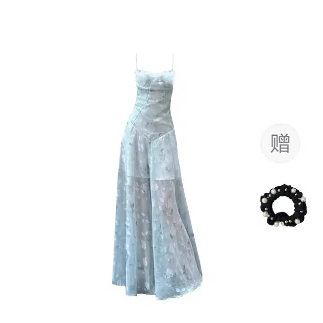 雾闪闪 休闲百搭简约时尚吊带连衣裙 女款