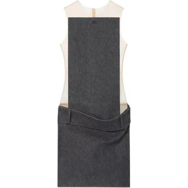 COURREGES SS25 ILLUSION DENIM DRESS Dark Heather Grey